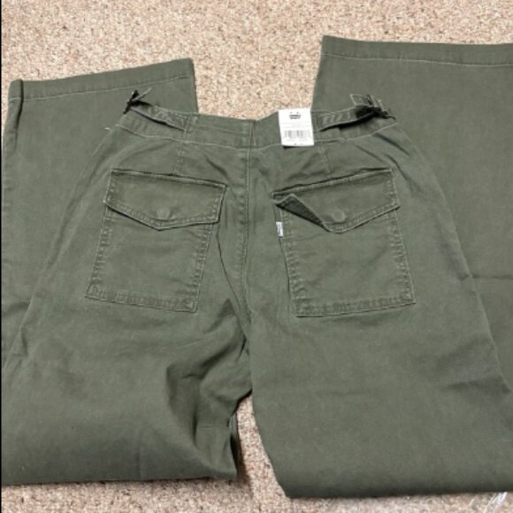 LEVI'S LEVIS SURPLUS STRAIGHT OLIVE MILITARY GREEN UTILITY PANT NWT $98 26 w - Picture 6 of 10